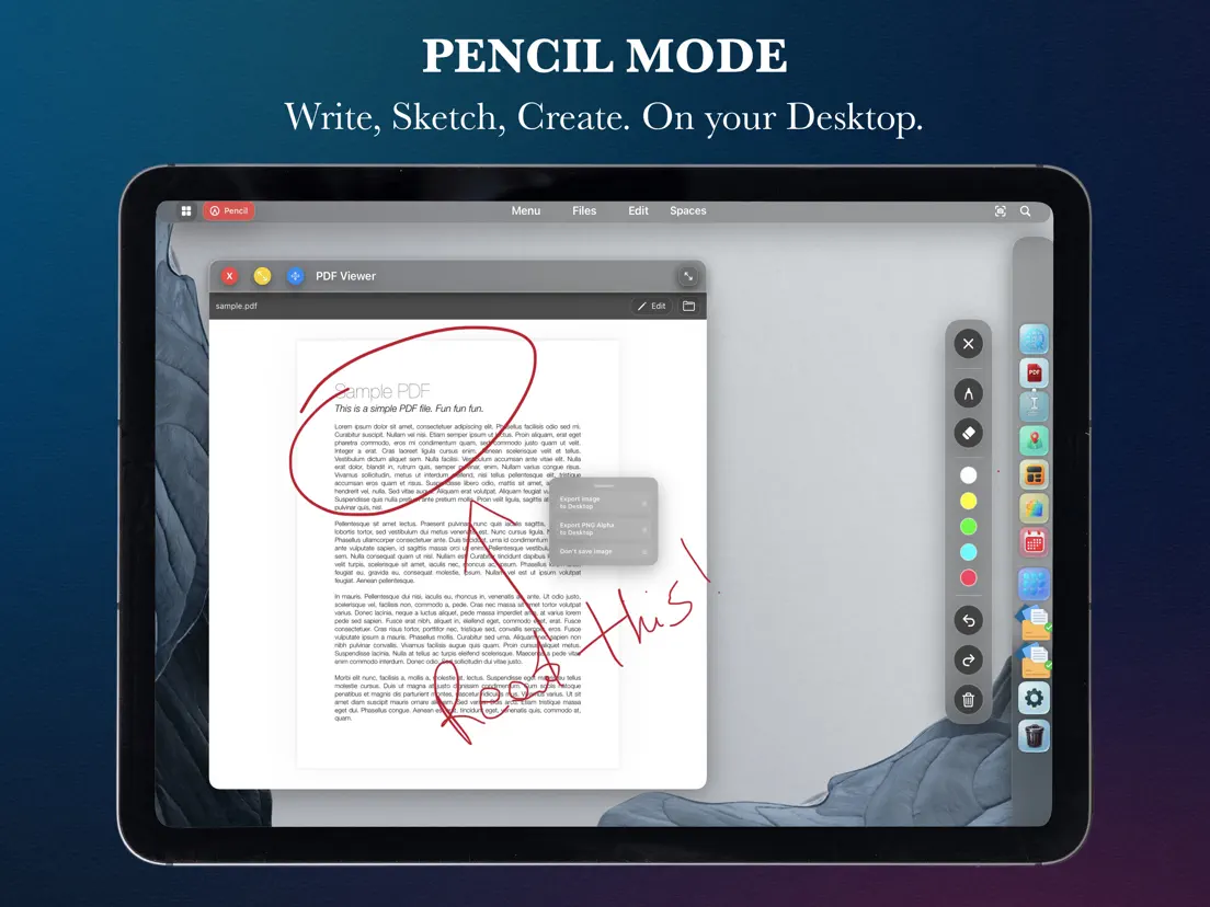 DeskX iPadOS desktop screenshot